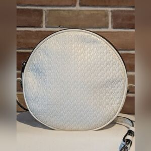 Patricia Nash White Canteen-Shaped Crossbody Bag